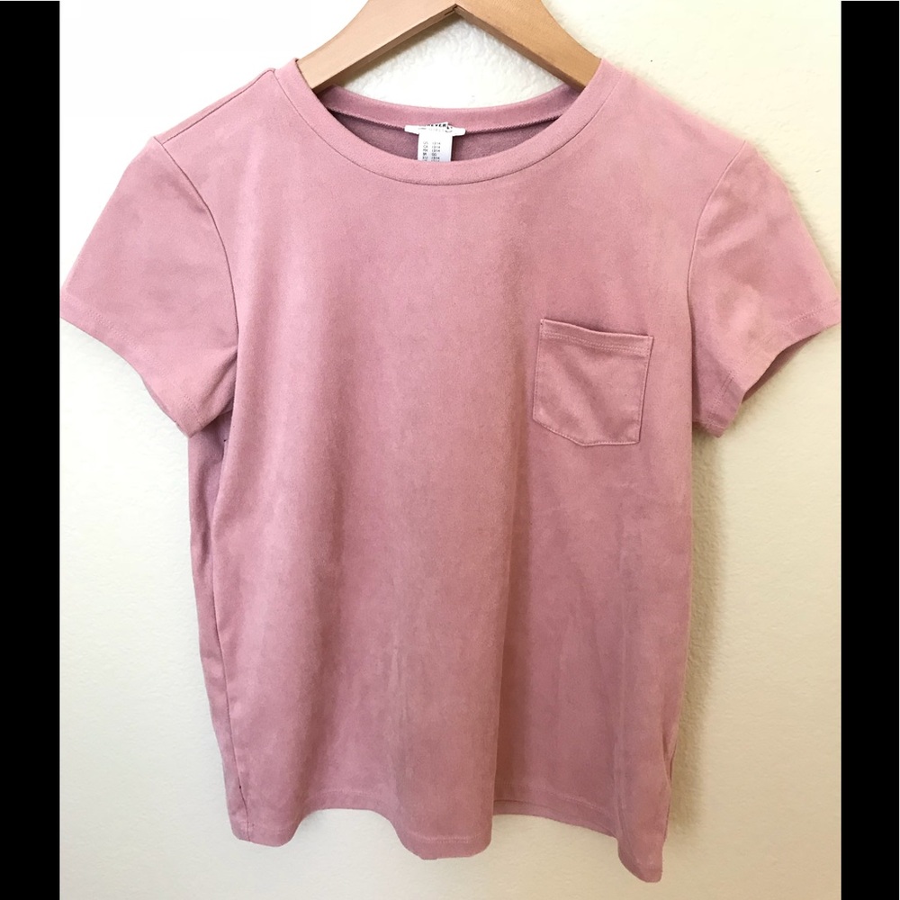 Forever 21 pink velvet-like top